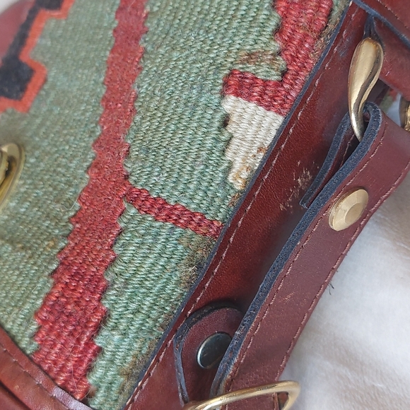 The Nomadic Collection Turkish Kilim leather bucket style bag vintage bohemian - Picture 16 of 16